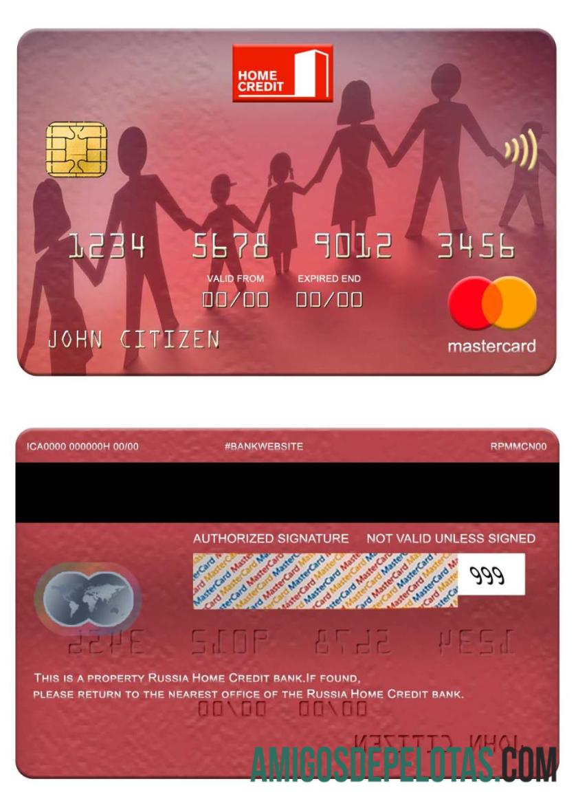 Russia Home Credit Bank Mastercard download for verification